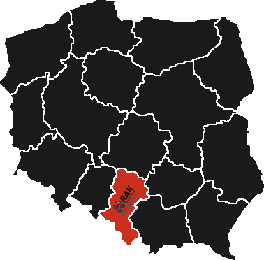 Mapa zasięgu Rak Autoserwis - Śląsk